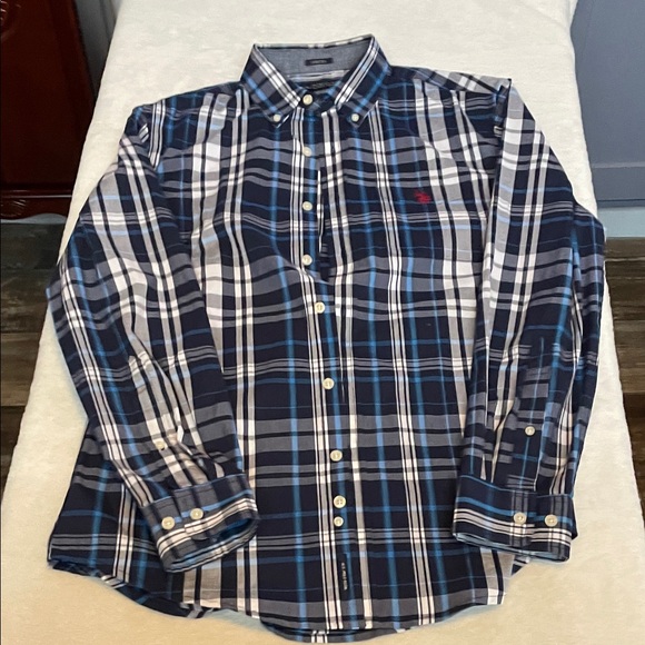 U.S. Polo Assn. Other - U.S. Polo Assn. Navy and White‎ Plaid Shirt